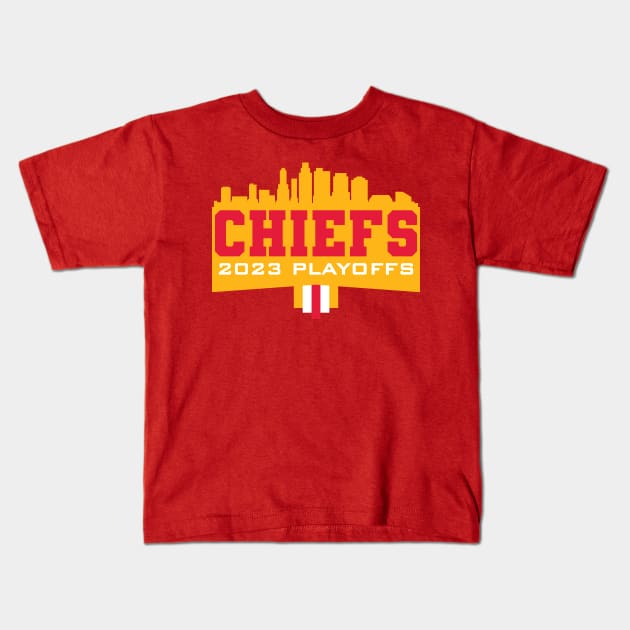 Chiefs 2023 Playoffs Kids T-Shirt by Nagorniak